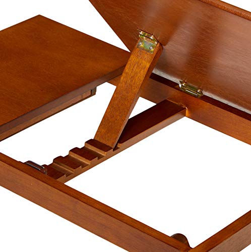 Winsome Anderson, Flip Top with Drawer, Foldable Legs Lap Desk, Teak, 25.37x13.78x8.06 - color: Teak, size: Regular (Pack of 1)