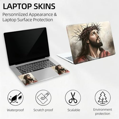 Christ Crown of Thorns Universal Laptop Skin Sticker 3PCS, Protective Decal Trim-to-Fit 11.6" 13.3" 14" 15.6" Laptop Vinyl Cover, Removable Anti-Scratch Computer Decal Protector - color: Christ Crown of Thorns