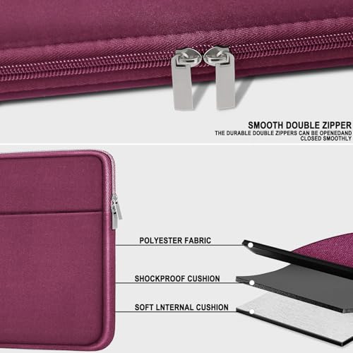 Laptop Sleeve Case 14 inch, Traveling Laptop Cover with Zippered Pocket, Shockproof Protective Carrying Briefcase Computer Bag for 14" MacBook Air/Pro, HP, Dell, Lenovo, Acer, Rose Red - color: Rose Red, size: 14 inch