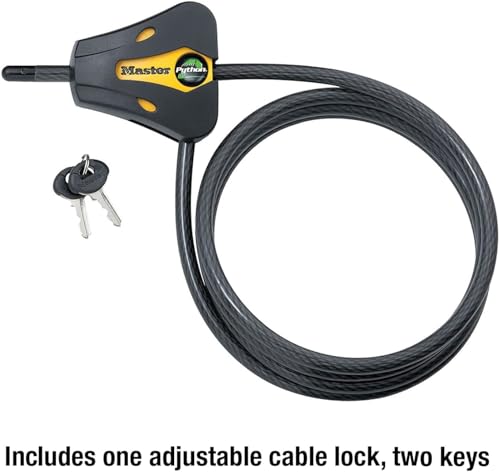 Master Lock - Keyed Alike Trail Camera Python Adjustable Cable Locks w/20 Keys, Model# 8419KA-10 - size: 10 Pack