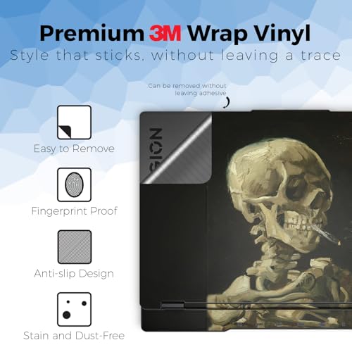 Laptop Skin Compatible with Lenovo Legion 5 Gaming Laptop (15IRX9) 2024 - Skull with Cigarette - Premium 3M Vinyl Protective Wrap Decal Cover - Easy to Apply | Crafted in the USA - color: Skull With Cigarette, size: Legion 5 Gaming (15IRX9) 2024 Top Skin
