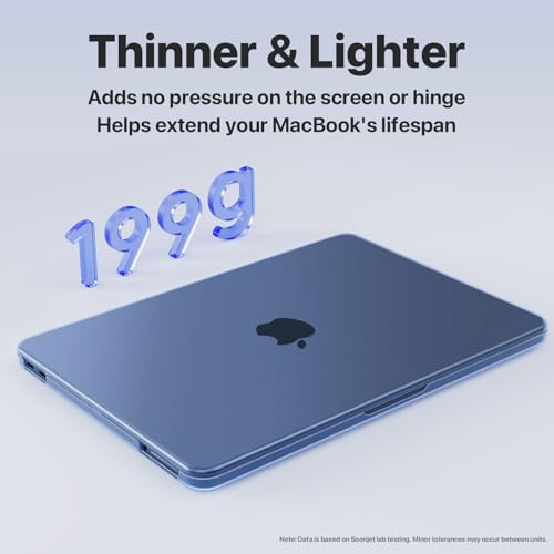 Soonjet for MacBook Neo Case 13 inch 2026 A3404 Clear Mac Laptop Cover | 100% Color Match, Indigo Blue Matte, Protective Hard Shell, Ultra Thin & Light, Anti Crack Fingerprint Scratch, Durable - color: Indigo Clear