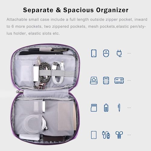 Voova Laptop Sleeve Case 13 14 Inch Compatible with MacBook Air 13 M2/3/4, MacBook Pro 13/14,13.5”Surface Laptop 4/5, 2 in 1 Waterproof Computer Bag with Detachable Accessory Pouch, Lavender - color: Lavender, size: 13-14 Inch (13.4 x 9.84 x 1.18 in)