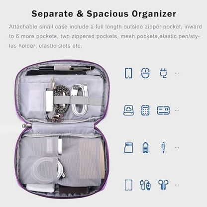 Voova Laptop Sleeve Case 13 14 Inch Compatible with MacBook Air 13 M2/3/4, MacBook Pro 13/14,13.5”Surface Laptop 4/5, 2 in 1 Waterproof Computer Bag with Detachable Accessory Pouch, Lavender - color: Lavender, size: 13-14 Inch (13.4 x 9.84 x 1.18 in)