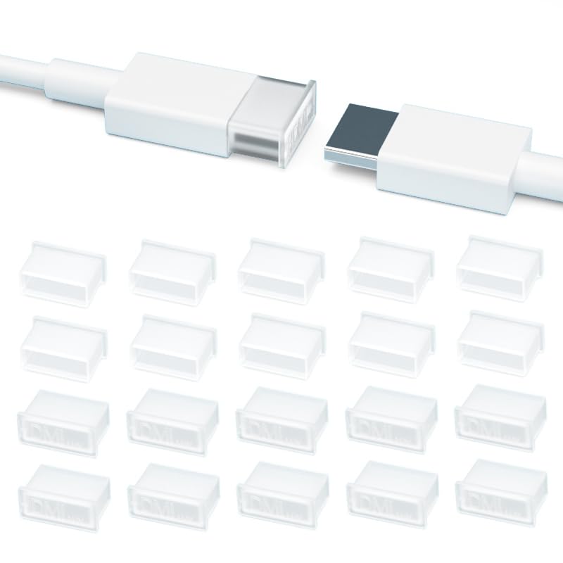 20PCS Plastic HDMI Male Port Anti Dust Dustproof Cover Cap Plug Protector Compatible with Computer Laptop TV (Transparent) - color: Transparent