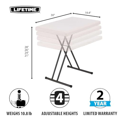 LIFETIME 28240 Adjustable Folding Laptop Table TV Tray, 30 Inch Almond - color: Almond, size: 30 Inch