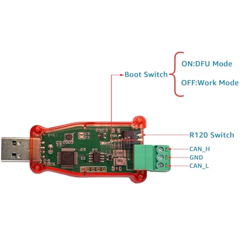 DSD TECH SH-C30A USB to CAN Bus Adapter Base on Canable Support SocketCAN Cangaroo