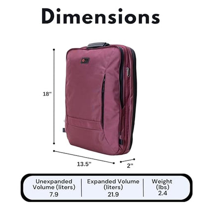 Trilogy Weekender Daypack I Opens like a suitcase, for easy packing. Expands into a 22-liter weekender. Hidden under-bag sling holds yoga mat, sleeping bag, and doubles as a rear cover (Zinfandel) - color: Red