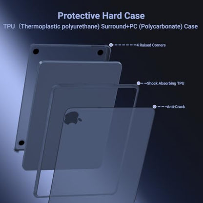 MOSISO Compatible with MacBook Neo Case 13 inch 2026 A3404 A18 Pro Chip | Anti-Cracking Cover Matte Finish Seamlessly Closes Protective Hard Shell Case Cover with TPU Bumper, Indigo - color: Indigo