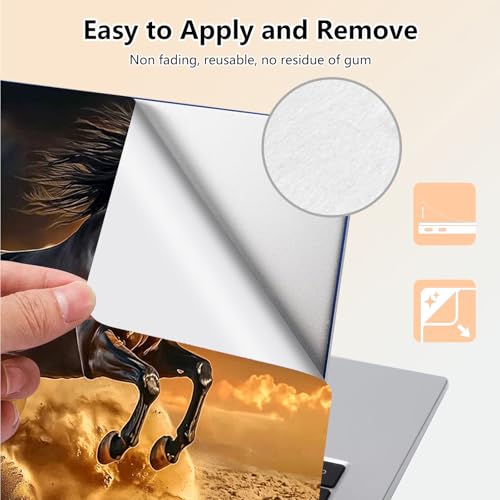 Laptop Skin Sticker Decal 15.6 Inch,12 13 13.3 14 15 15.6 in Laptop Netbook Skins for Notebook,Art Decal Removable Waterproof Scratch Resistant,Universal Vinyl Cover,Brown Horse Desert - color: Brown Horse Desert