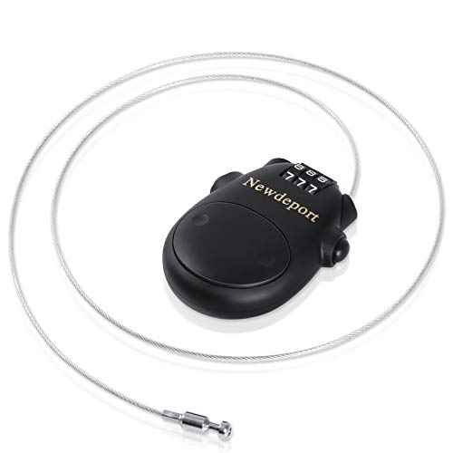 2′5″Retractable Refrigerator Lock High-Security 3-Digit Combination Lock for Bike, Ski, gate and French Door & Stroller - Compact Portable Travel Lock for Helmet, Luggage & Scooter - Resettable - color: Black