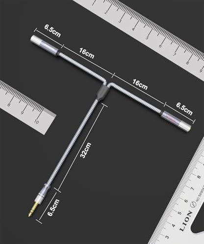 Microphone Splitter 2 Feet/60CM TRS 1/4 inch Splitter 1 Male to 2 Female, 6.35mm Stereo Male Plug to Dual 6.35mm Female-Grey(2PACK) - size: 2ft/60CM-2PACK, style: 1/4" Splitter 1 Male to 2 Female