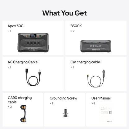 BLUETTI Apex 300 Solar Generator & 2 B300K, 8294.4Wh LFP Battery Backup | Power Station with 6 3840W AC Outlets 7680W Surge, 120V/240V Dual Voltage Output, Modular Power for Home, RV and Emergencies - style: BLUETTI Apex 300+2xB300K