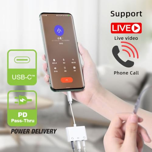 Chenyang 3 in 1 USB C to 2 3.5mm Audio AUX & MIC Sound Card Adapter with PD 15W Charge for Laptop Tablet Phone - style: 3.5mm 3-in-1