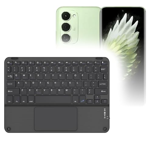 BoxWave Keyboard Compatible with Tecno Spark 40 Pro - SlimKeys Bluetooth Keyboard with Trackpad, Portable Slim TouchPad - Jet Black