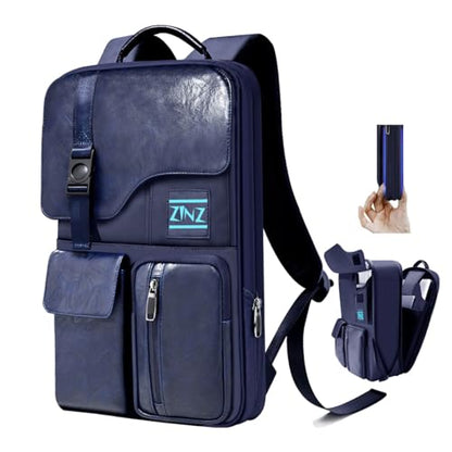 Slim & Expandable Laptop Backpack 15.6 Inch, Computer Rucksack Water Resistant Bag, Anti-Theft Travel Daypack for Men and Women-Blue - color: Blue