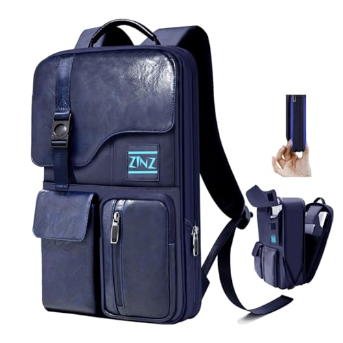 Slim & Expandable Laptop Backpack 15.6 Inch, Computer Rucksack Water Resistant Bag, Anti-Theft Travel Daypack for Men and Women-Blue - color: Blue