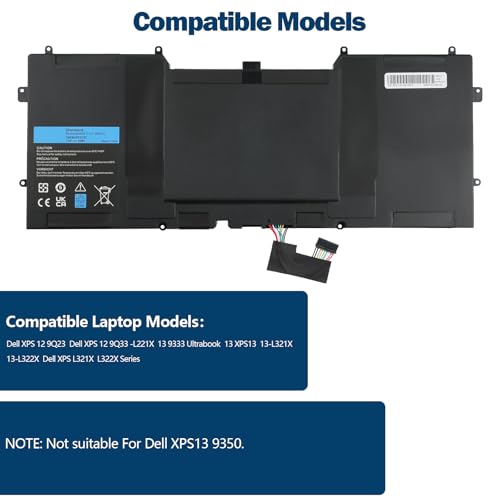 55Wh C4K9V Battery for Dell XPS 12 9Q33 -L221X 13 9333 Ultrabook13 | 7.4V Compatible with XPS13 13-L321X 13-L322X XPS L321X L322X Series 3H76R 489XN PKH18 - size: 14.17*8.74*1.22inch C4K9V