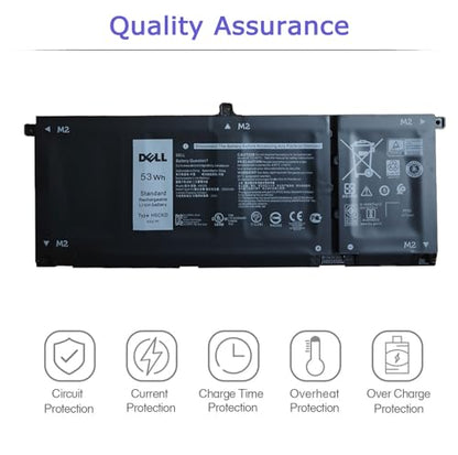 DELL H5CKD Battery for Dell Latitude 3410 3510, Inspiron 5300 5401 5408 5409 5501 5508 5509 5400 5406, Inspiron 7306 7405 2-in-1, Vostro 5300 5301 5401 5501 5402 P129G 7T8CD 07T8CD TXD03 53Wh 15V