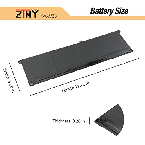 54Wh V6W33 Laptop Battery Replacement for Dell Inspiron 3510 3511 3515 5310 | 5410 5418 5510 5515 5518 5625 5630 5635 7415 7435 7425 7430 7445 2-in-1 Latitude 3320 3330 3420 3520 Vostro 3515 3525 4-Cell - size: 11.22*3.54*0.2 inch V6W33