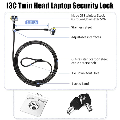 Universal Laptop Cable Lock and Twin Head Laptop Security Cable Locks