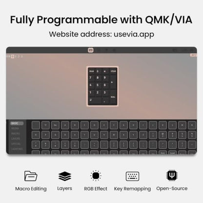 Kisnt MF17 Wired QMK/VIA Mechanical Numpad for Excel Financial Data Entry | QMK/VIA Programmable, Wired 17 Keys Hot Swappable, Custom RGB with PBT Keycaps for Laptops PC Compact Keyboards (Retro Beige) - color: Retro Beige
