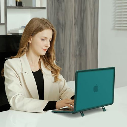 MOSISO Compatible with MacBook Air 13 inch Case M5 M4 M3 M2, Teal Green | 4 in 1 Kit Anti-Crack Hard Shell with Kickstand for MacBook Air 13.6 inch Case 2026-2022 A3449 A3240 A3113 A2681 - color: Teal Green