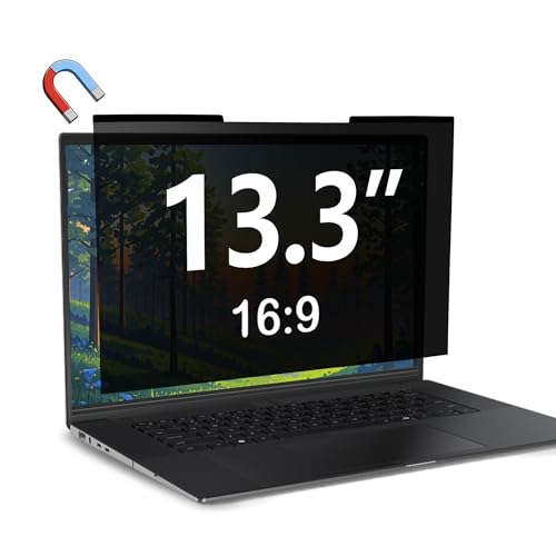 Magnetic Laptop Privacy Screen 13.3 inch for 16:9 Computer Monitor, Removable Anti-Glare Screen Privacy Shield, Screen Filter and Protector for Laptop (11.6" × 6.5"), Fits (FHD 1920 × 1080) - size: 13.3"-16:9