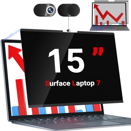 ZOEGAA Privacy Screen for 15 inch Surface Laptop 7,Magnetic Removable Touchable Privacy Filter for Surface laptop 15inch privacy screen,Anti-Blue Light Anti-Scratch - size: surface laptop 7 15 in