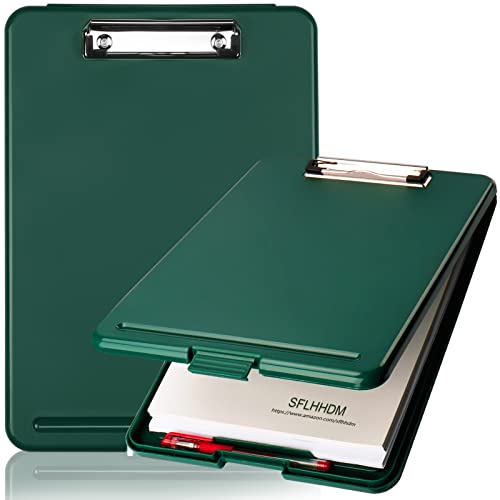 Clipboard with Storage,Storage Clipboard with Clip,Clipboards Foldable for Nurse,for 8.5x11 Paper Clip Boards,A4 Clipboards Case with Smooth Writing for Office Supplies Clip Board Case-Emerald - color: Emerald