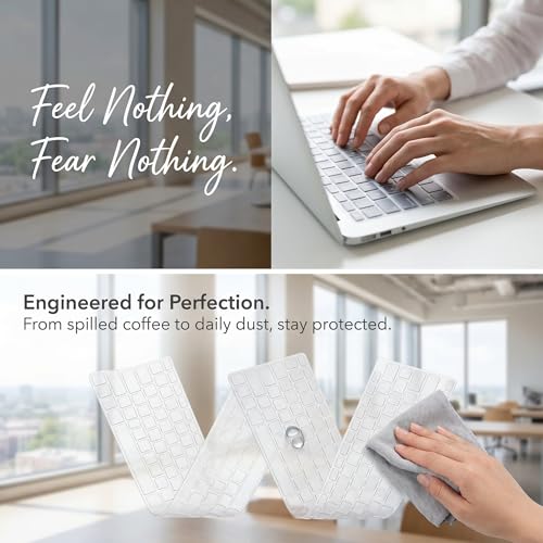 SYNTHORA Laptops 2pcs Clear Keyboard Cover Skin, Ultra Thin Silicone Waterproof Dustproof Protector for 12-14 Inch Laptops Keyboards, Washable Transparent Keyboard Skin (L:12.2" x W:5.08")