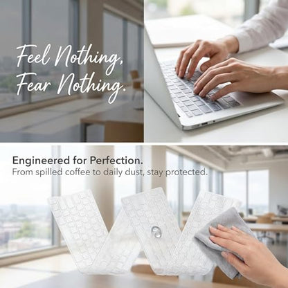 SYNTHORA Laptops 2pcs Clear Keyboard Cover Skin, Ultra Thin Silicone Waterproof Dustproof Protector for 12-14 Inch Laptops Keyboards, Washable Transparent Keyboard Skin (L:12.2" x W:5.08")