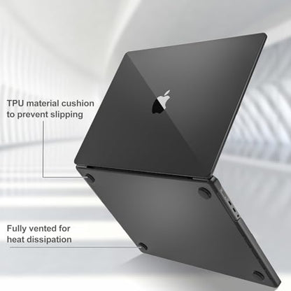 ProCase Slim case for MacBook Pro 16 Inch -Midnightblack | Translucent Hard Shell Shockproof Cover for 2026 2025-2021 MacBook Pro M5 M4 M3 M2 M1 Pro/Max - color: Midnightblack