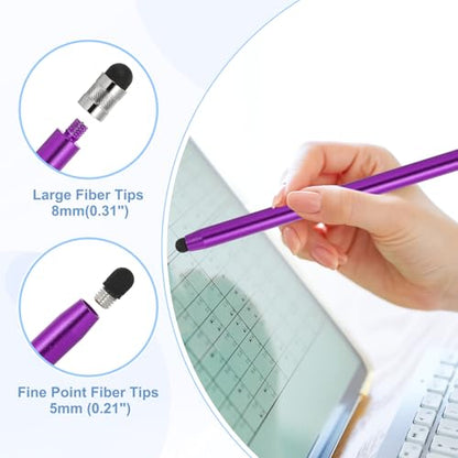 PATIKIL 5 Pcs Stylus Pens for Touch Screens, 2 in 1 High Sensitivity Universal Pen Capacitive Stylus for Phone Tablets Laptop Touch Screen Devices, Purple - color: Purple