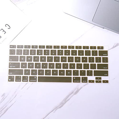 Batianda Ultra Thin Silicone Keyboard Cover for New MacBook Air 13 Inch 2020 2021 M1 Chip Model A2337 (with Touch ID & Retina Display) Waterproof and Dustproof Durable Laptop Protector, Army Green - color: Army Green