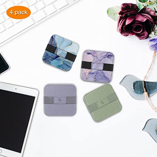 Fintie Screen Cleaning Pad, [4 Pack] Soft Cloth Car Phone Screen Cleaner | Microfiber Wipe Cleaning with Elastic Strap for iPad, iPhone, MacBook, Tablets, Laptop, Monitor (Marble) - color: Marble