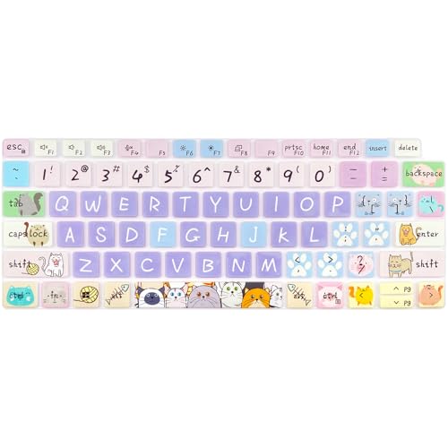 Silicone Keyboard Cover Skin for Dell Latitude 3000 3340 13.3"(2023)/ 5320 5330 5340 5350 13.3"/ 7320 7330 7340 7350,Cute Cat - color: Cute Cat