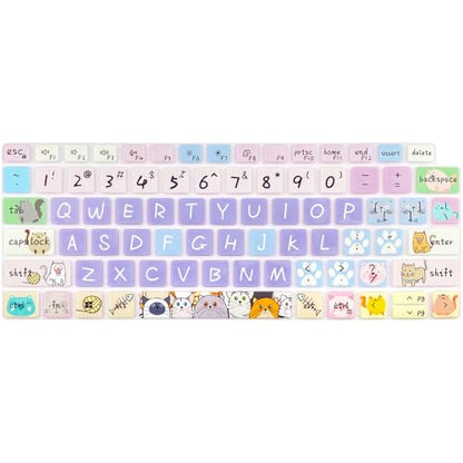 Silicone Keyboard Cover Skin for Dell Latitude 3000 3340 13.3"(2023)/ 5320 5330 5340 5350 13.3"/ 7320 7330 7340 7350,Cute Cat - color: Cute Cat