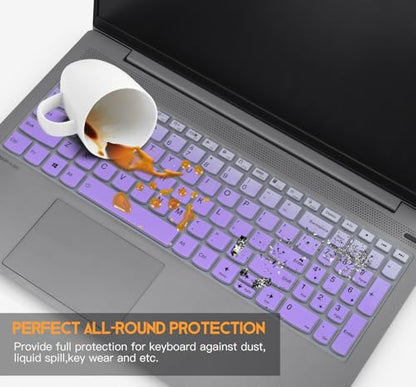 Keyboard Cover for Lenovo Yoga 7i 2-in-1 Laptop 16"/15.6", Ideapad 3/Idepad 3i/Ideapad 5/Ideapad 5 15.6 17.3, Lenovo Ideapad Flex 5 5i 15.6, 16"/IdeaPad Slim 5 5i 15.6, 16, Lenovo V15 G4 G3 G2 Skin - color: Ombre Purple