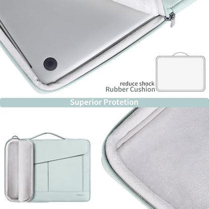 DOMISO 17-17.3 Inch Laptop Sleeve Bag Business Briefcase Messenger Bag Compatible with 17.3" Dell Computer/HP Pavilion 17/ProBook 470/MSI GS73VR Stealth PRO/LG Gram 17,Deep Mint Green - color: Deep Mint Green, size: 17 - 17.3 Inch