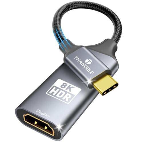 USB C to HDMI 2.1 Adapter, Support 8K@60Hz and 4K 120Hz, Dynamic HDR, Thunderbolt 3/4/5, USB 4 Port, Type C to HDMI Adapter for MacBook Pro/Air, XPS, ThinkPad, iPhone 15/16 Series - size: 15cm