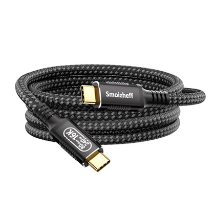 2m USB-C to USB-C Cable 80Gbps 240W PD 3.1, USB4 v2.0 Data Charging Cable with 16K@60Hz Video Output, Compatible with Thunderbolt 4/3, for Laptops, Monitors, SSDs, 6.6FT - size: 6.6ft/2m
