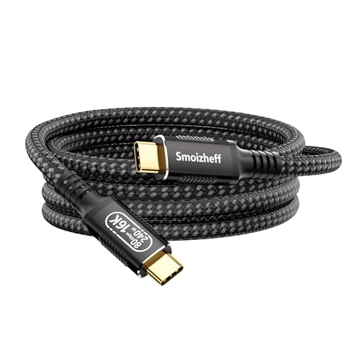2m USB-C to USB-C Cable 80Gbps 240W PD 3.1, USB4 v2.0 Data Charging Cable with 16K@60Hz Video Output, Compatible with Thunderbolt 4/3, for Laptops, Monitors, SSDs, 6.6FT - size: 6.6ft/2m