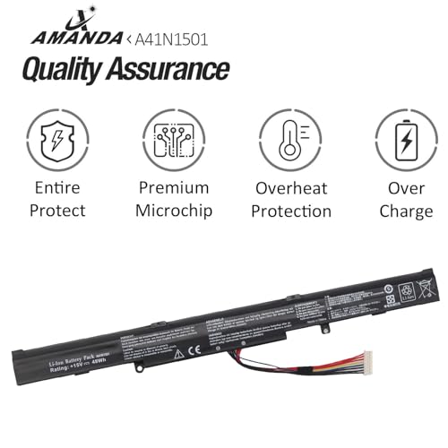 AMANDA A41N1501 Battery 15V 48Wh Replacement for ASUS ROG G752VW GL752VL GL752VW N752VW N552V N552VX N752V Series A41LK9H L41LK2H 0B110-00360000 0B110-00360100