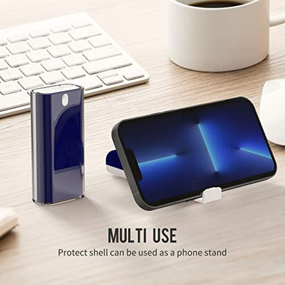 CLICK CLEAN Screen Cleaner with Pull-Out Stand & Microfiber, Dark Blue | Fine Mist Spray, Streak-Free, Anti-Static, Removes Fingerprints & Smudges, Gentle Formula, For Phones, Laptop and Tablet - color: Dark Blue