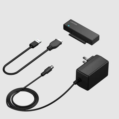 Unitek USB 3.0 SATA III Adapter, UASP, 5Gbps, for 2.5/3.5" HDD/SSD | For 2.5/3.5" SATA HDD/SSD Up To 18TB, Optical; UASP 70% Faster Read; 5Gbps USB 3.0; Plug & Play; 12V Adapter Included - color: USA A to SATA