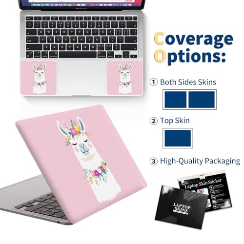 Universal Laptop Skin for 13-16 Inch Laptops,Vinyl Protective Sticker Decal,Easy DIY Trim-to-Fit for HP/Dell/MacBook,Bubble-Free & Removable,Pink Cute Alpaca - color: Pink Cute Alpaca