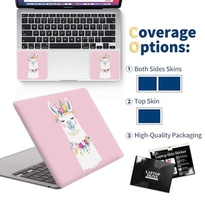 Universal Laptop Skin for 13-16 Inch Laptops,Vinyl Protective Sticker Decal,Easy DIY Trim-to-Fit for HP/Dell/MacBook,Bubble-Free & Removable,Pink Cute Alpaca - color: Pink Cute Alpaca