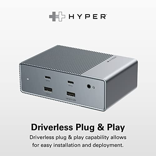 HyperDrive USB-C & Thunderbolt 4 GEN2 15-in-1 Docking Station for MacBook, iPad, PC - HDMI or DP, Up to 3 Extended Displays, High-Speed USB Data Transfer - style: 15-in-1