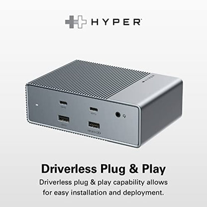 HyperDrive USB-C & Thunderbolt 4 GEN2 15-in-1 Docking Station for MacBook, iPad, PC - HDMI or DP, Up to 3 Extended Displays, High-Speed USB Data Transfer - style: 15-in-1